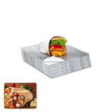 50Pack Aluminum Foil Sheets,QZS Portable Food Wrapping Sheets for Burritos,12"x12" Sandwich Wrap Paper for Hot Dogs,Burgers