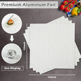 50Pack Aluminum Foil Sheets,QZS Portable Food Wrapping Sheets for Burritos,12"x12" Sandwich Wrap Paper for Hot Dogs,Burgers