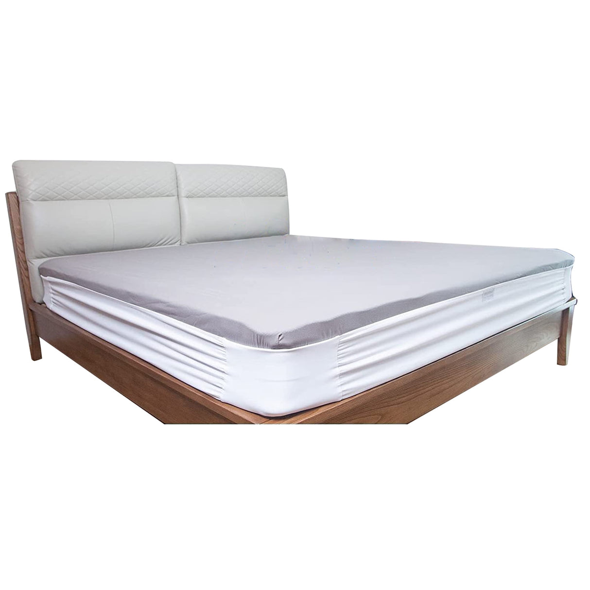 harmtty Bed Sheet Holder Elastic Non-slip Time Saving Fully-encased Design Sheet Fixing 360 Degree Surround Sheet Fastening Cover for Bedroom White