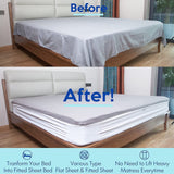 harmtty Bed Sheet Holder Elastic Non-slip Time Saving Fully-encased Design Sheet Fixing 360 Degree Surround Sheet Fastening Cover for Bedroom White