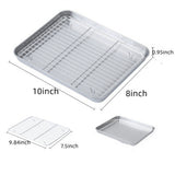 Baking Sheet With Cooling Rack, Half Sheet Pan With Wire Rack Set, Oven Baking Tray and Rack Set,15.75x11.8inch,Non Toxic & Easy Clean,Heavy Duty 10"