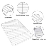 Baking Sheet With Cooling Rack, Half Sheet Pan With Wire Rack Set, Oven Baking Tray and Rack Set,15.75x11.8inch,Non Toxic & Easy Clean,Heavy Duty 12"