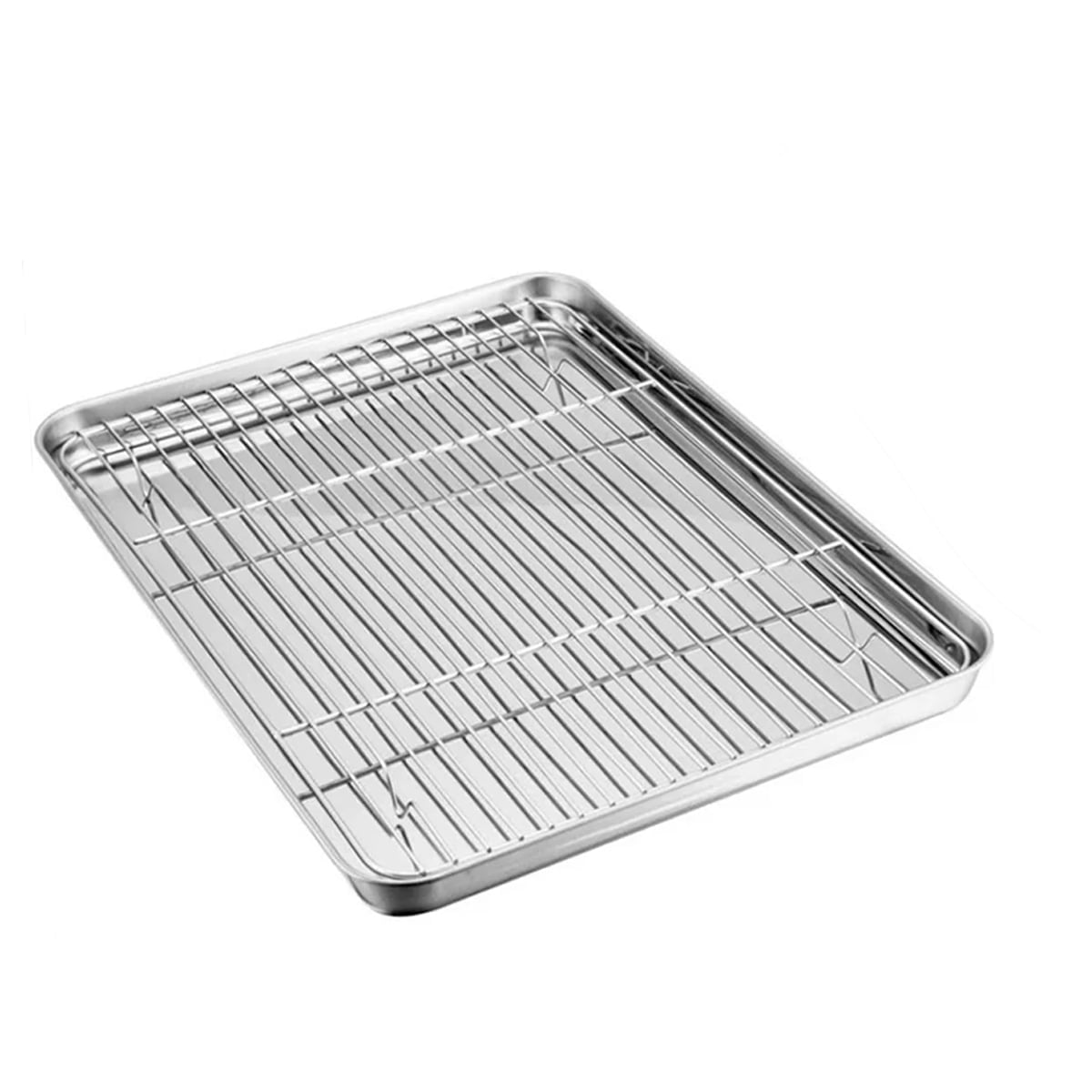 Baking Sheet With Cooling Rack, Half Sheet Pan With Wire Rack Set, Oven Baking Tray and Rack Set,15.75x11.8inch,Non Toxic & Easy Clean,Heavy Duty 15.75"
