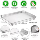 Baking Sheet With Cooling Rack, Half Sheet Pan With Wire Rack Set, Oven Baking Tray and Rack Set,15.75x11.8inch,Non Toxic & Easy Clean,Heavy Duty 15.75"