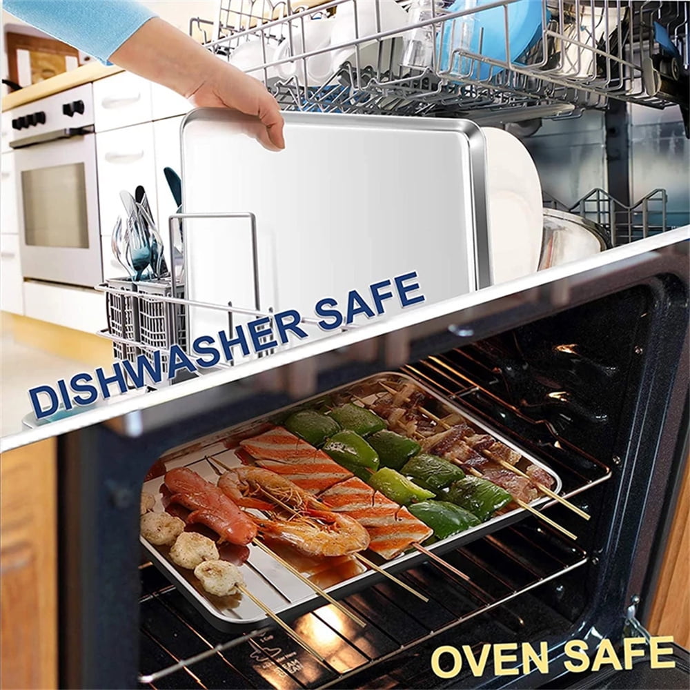 Baking Sheet With Cooling Rack, Half Sheet Pan With Wire Rack Set, Oven Baking Tray and Rack Set,15.75x11.8inch,Non Toxic & Easy Clean,Heavy Duty 15.75"