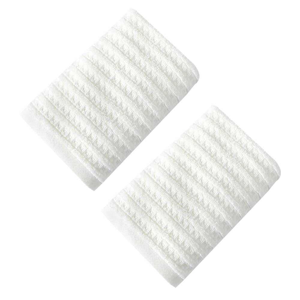 100% Cotton Soft and Absorbent Hand Towel-Waffle Hand Towels for Bathroom-Set of 2 Quick Drying Towels Milk white