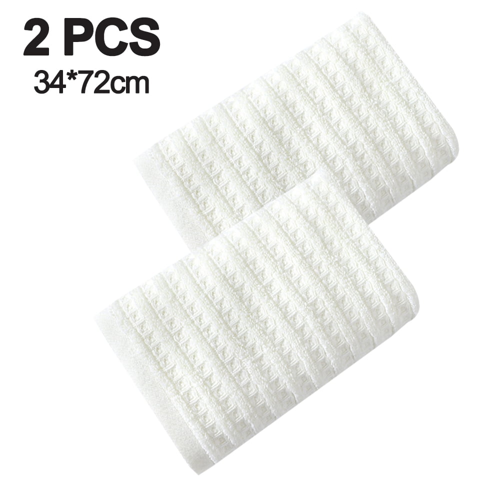 100% Cotton Soft and Absorbent Hand Towel-Waffle Hand Towels for Bathroom-Set of 2 Quick Drying Towels Milk white