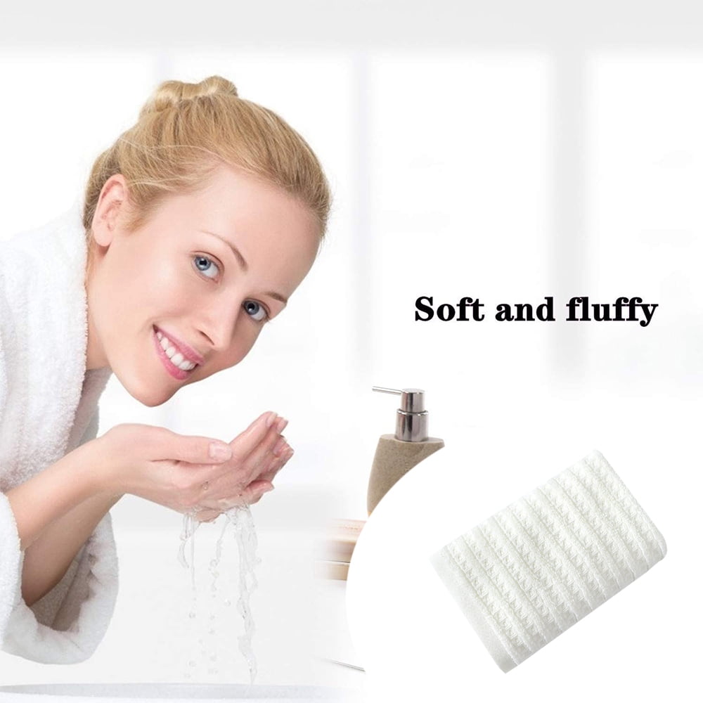 100% Cotton Soft and Absorbent Hand Towel-Waffle Hand Towels for Bathroom-Set of 2 Quick Drying Towels Milk white