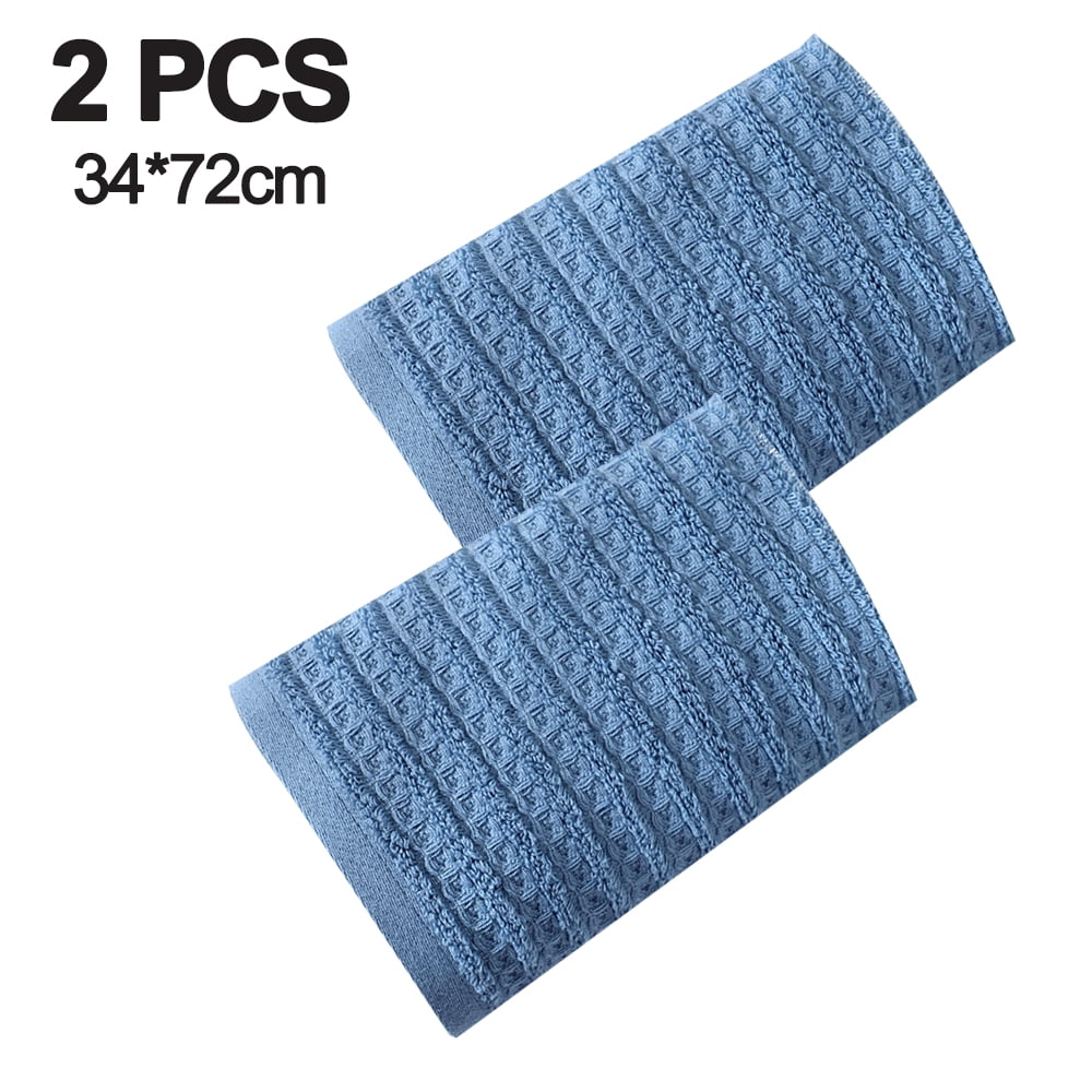100% Cotton Soft and Absorbent Hand Towel-Waffle Hand Towels for Bathroom-Set of 2 Quick Drying Towels Sky blue