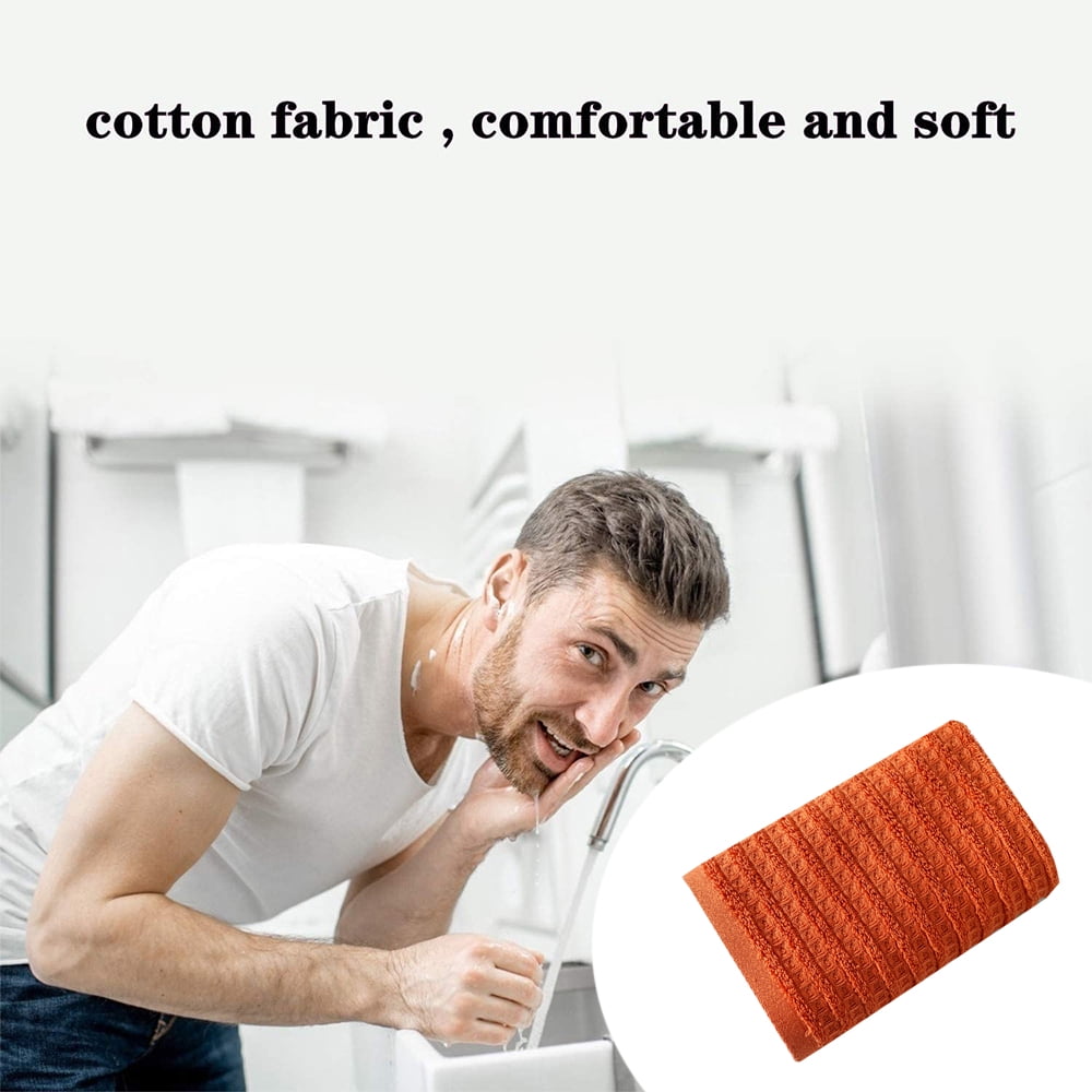 100% Cotton Soft and Absorbent Hand Towel-Waffle Hand Towels for Bathroom-Set of 2 Quick Drying Towels Warm orange
