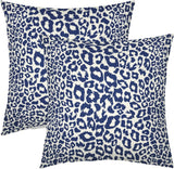 Lime Green White Leopard Print Pillow Covers 18x18 Inch Set of 2 Cheetah Animal Spots Decorative Throw Pillows For Couch Farmhouse Chinoiserie Pillow Cases Home Decor For Room Sofa Bed Porch Outdoor 18" x 18" Aqua Leopard