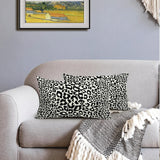 Lime Green White Leopard Print Pillow Covers 18x18 Inch Set of 2 Cheetah Animal Spots Decorative Throw Pillows For Couch Farmhouse Chinoiserie Pillow Cases Home Decor For Room Sofa Bed Porch Outdoor 12" x 20" Black Leopard