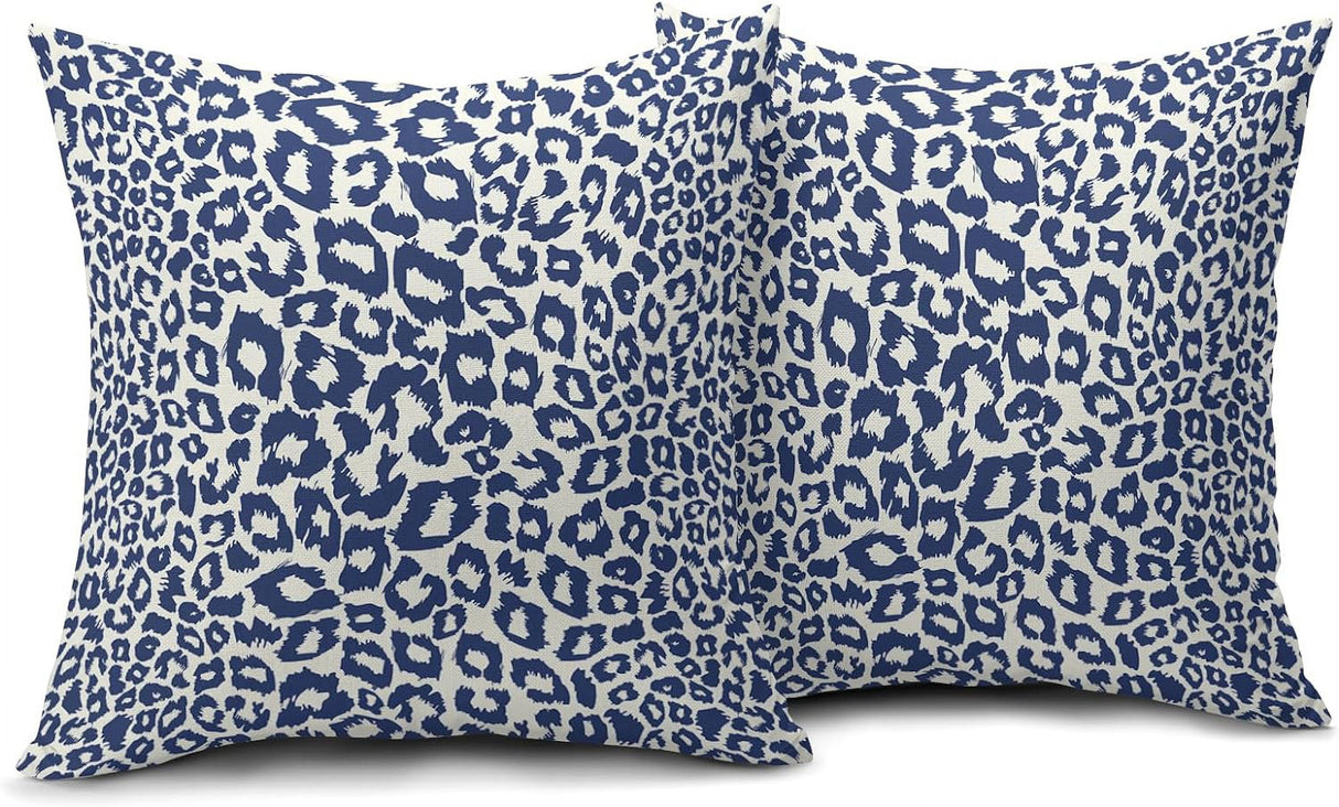 Lime Green White Leopard Print Pillow Covers 18x18 Inch Set of 2 Cheetah Animal Spots Decorative Throw Pillows For Couch Farmhouse Chinoiserie Pillow Cases Home Decor For Room Sofa Bed Porch Outdoor 18" x 18" Wine Red