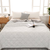Summercome Cooling Quilt, Thin Quilts Summer Lightweight Comforter, Full Washed Cotton, Machine Washable, Soft Comfy Breathable Sleep Blanket for Hot Sleeper, Ultra-Cool Lightweight (Blue, Queen) Queen Blue