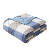 Summercome Cooling Quilt, Thin Quilts Summer Lightweight Comforter, Full Washed Cotton, Machine Washable, Soft Comfy Breathable Sleep Blanket for Hot Sleeper, Ultra-Cool Lightweight (Blue, Queen) Queen Light blue