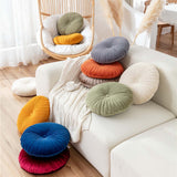 Darzheoy Round Throw Pillow 15.7 inch Decorative Round Velvet Floor Pillows Small Pumpkin Throw Pillow Cushion for Living Room Sofa Bed, Gray Beige