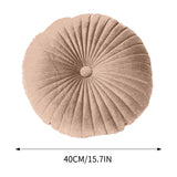 Darzheoy Round Throw Pillow 15.7 inch Decorative Round Velvet Floor Pillows Small Pumpkin Throw Pillow Cushion for Living Room Sofa Bed, Gray Coffee