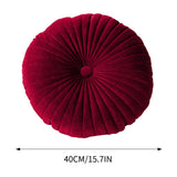 Darzheoy Round Throw Pillow 15.7 inch Decorative Round Velvet Floor Pillows Small Pumpkin Throw Pillow Cushion for Living Room Sofa Bed, Gray Red