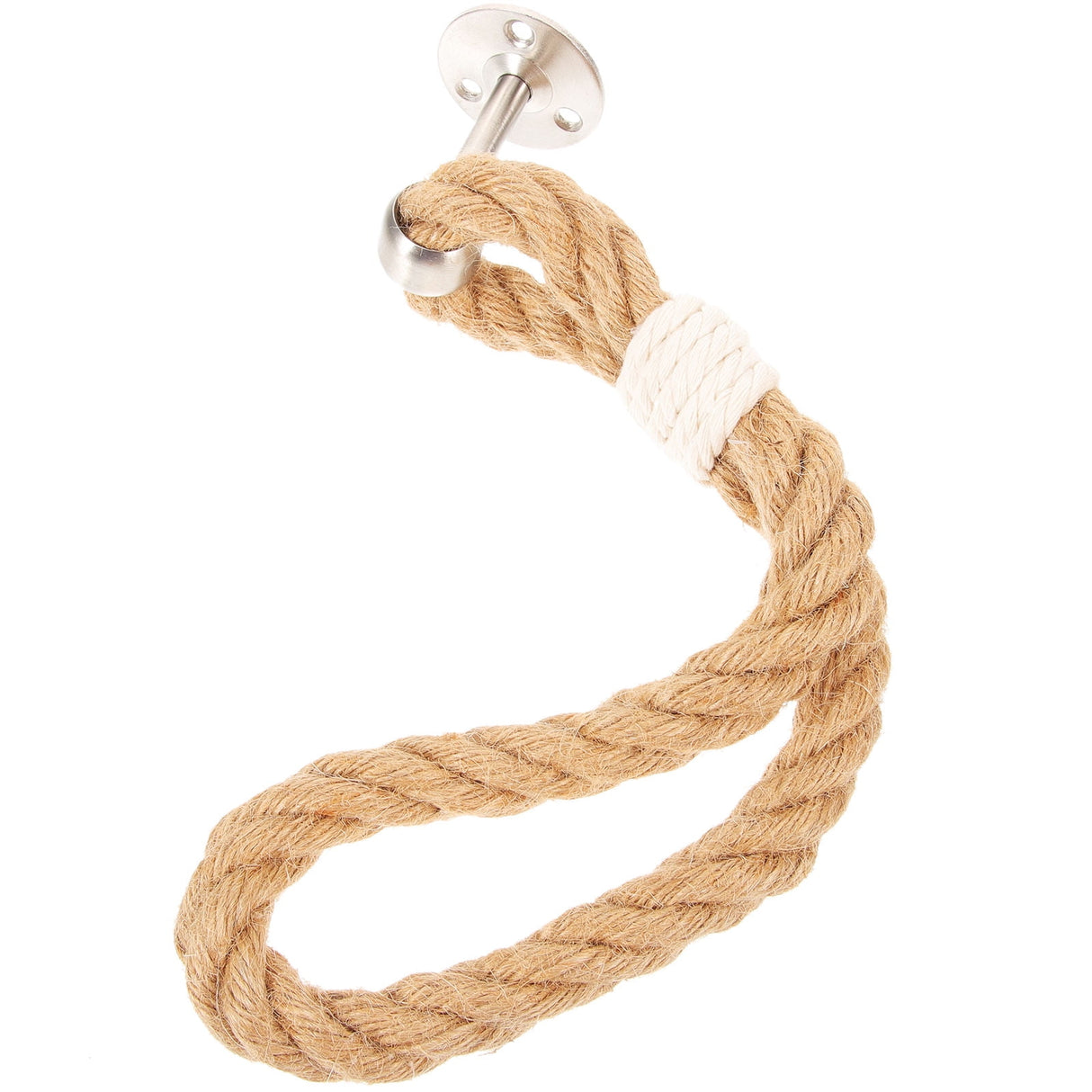 SKISUNO 1Pack Boho Towel Holder Jute Rope Circular European Style 11.8x0.7in
