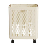 Chmadoxn Collapsible Laundry Hamper with Wheels - Foldable Storage Basket for Clothes, Toys & Organizing | Rolling Linen Cart w/ Handle, Portable Closet Utility Bin 18 Inch Tall Beige