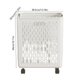 Chmadoxn Collapsible Laundry Hamper with Wheels - Foldable Storage Basket for Clothes, Toys & Organizing | Rolling Linen Cart w/ Handle, Portable Closet Utility Bin 18 Inch Tall White