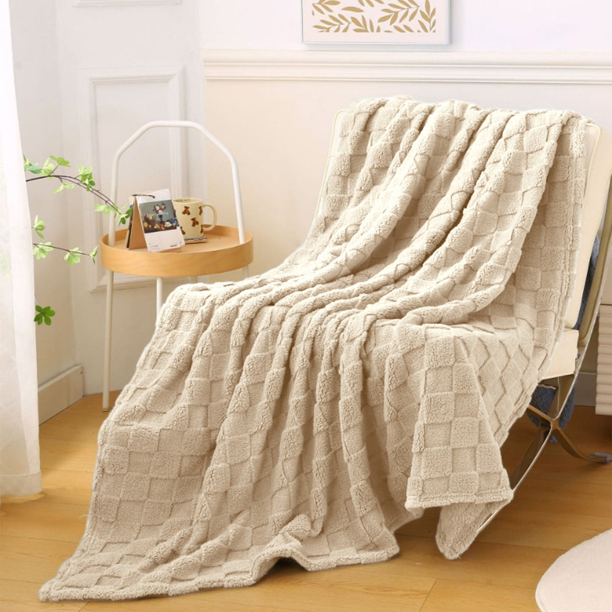 Kdkad Super Soft Throw Blanket, Cooling Blankets, Cotton Bed Blanket, Cotton Thermal Throw Blanket, Lightweight Throw Breathable Premium Soft Comfortable Machine Washable Blanket for All Season 39.3×59 in Yellow