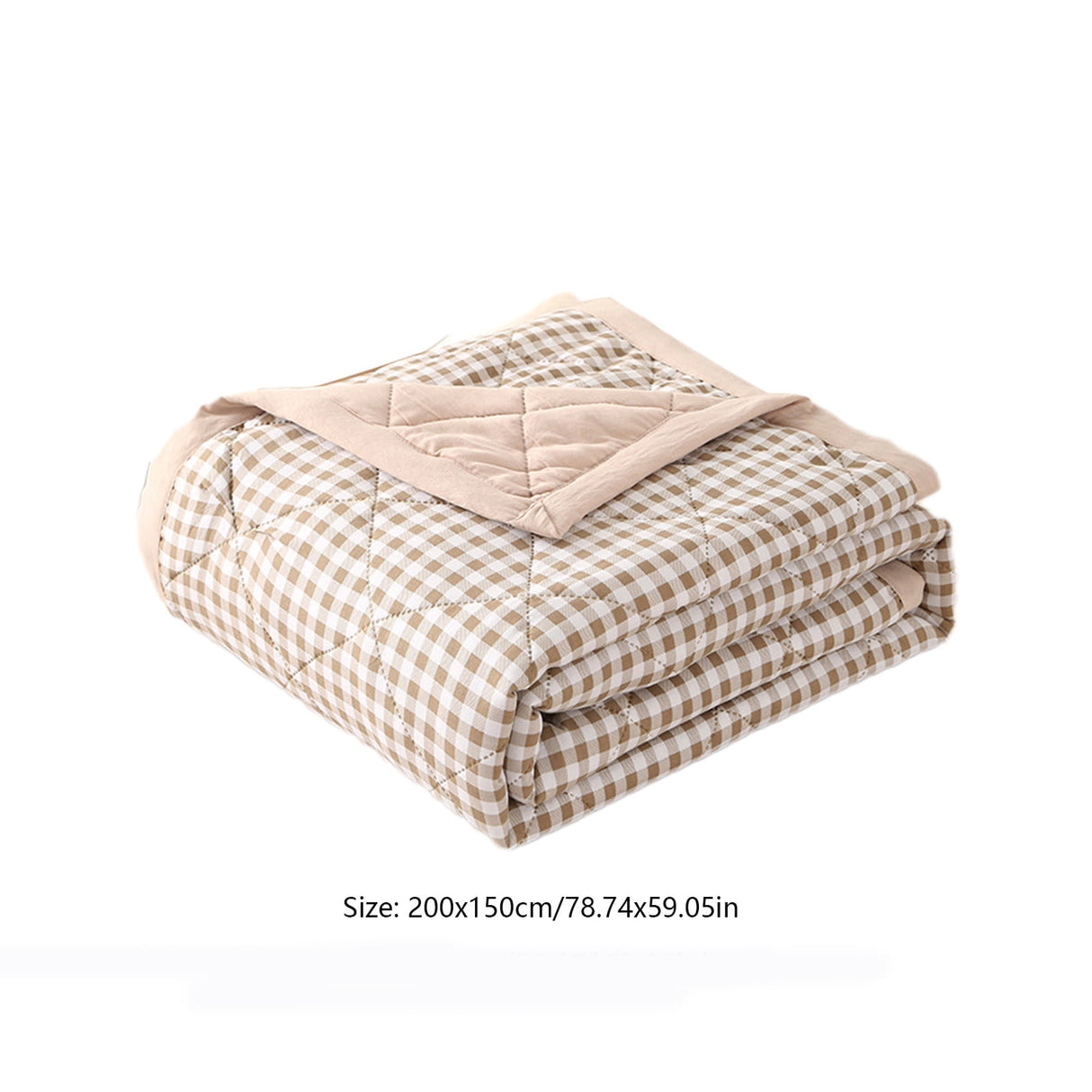 AYktou Reversible Patchwork Quilts Queen Size, 78.74x59.05in Lightweight Plaid Bedspreads Coverlets Quilt Bedding Blanket for All Seasons Khaki