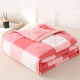 AYktou Reversible Patchwork Quilts Queen Size, 78.74x59.05in Lightweight Plaid Bedspreads Coverlets Quilt Bedding Blanket for All Seasons Red
