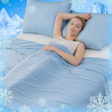 Cooling Blanket for Hot Sleepers Twin Size, Cold Blanket for Couch Bed Sofa, Lightweight Breathable Cooling Sheet for All Seasons, Absorbs Heat to Keep Cool - Light Blue, 60" x 80"