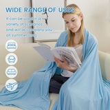 Cooling Blanket for Hot Sleepers Twin Size, Cold Blanket for Couch Bed Sofa, Lightweight Breathable Cooling Sheet for All Seasons, Absorbs Heat to Keep Cool - Light Blue, 60" x 80"