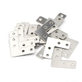 4 Holes Angle Plate Corner Brace Flat L Shape Repair Bracket Connector Fixing Repair Plated Protector 40mm x 40mm, Pack of 20