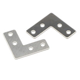 4 Holes Angle Plate Corner Brace Flat L Shape Repair Bracket Connector Fixing Repair Plated Protector 40mm x 40mm, Pack of 20