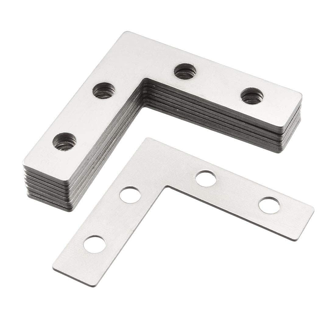4 Holes Angle Plate Corner Brace Flat L Shape Repair Bracket Connector Fixing Repair Plated Protector 40mm x 40mm, Pack of 20