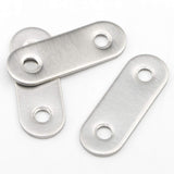 1.85 inch 2 Holes Stainless Steel Flat Mending Repair Plate Bracket Connector,Flat Straight Brace Fixing Joint Bracket Pack of 3