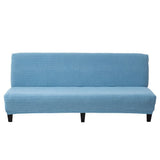 Cover Stretch Sofa Bed Slipcover Protector Elastic Feature Rich Textured High  Small Checks Jacquard Fabric Futon Cover, Machine Washable,(M, lake blue)