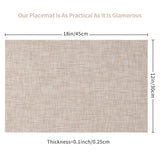 Beige Placemats Set of 4- Heat Resistant Non-Slip Place mats for Dining Table, Washable Durable PVC Woven Table Mats (Beige, 4)