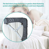 8 pack Bed Sheet Retainer Straps,Elasticated Adjustable Mattress Fitted Sheet Clips,Sheet Holder and Mattress Firm and Tight,for Anti-Slip and Anti-Wrinkle Sheets,Suitable of Mattresses,White