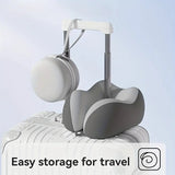 Black Travel & Home Neck Pillow – Ergonomic, portable, perfect for sleep. Fits desks, cars, and long flights. Features slow rebound foam, washable cover.