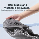 grey Travel & Home Neck Pillow – Ergonomic, portable, perfect for sleep. Fits desks, cars, and long flights. Features slow rebound foam, washable cover.