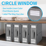 5PCS Foldable Bed Sheet Storage Box with Viewing Window, Your Neat Solution for Bedroom and Wardrobe Organization.