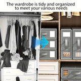 5PCS Foldable Bed Sheet Storage Box with Viewing Window, Your Neat Solution for Bedroom and Wardrobe Organization.