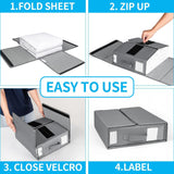 Foldable Bed Sheet Storage Box with Viewing Window, Your Neat Solution for Bedroom and Wardrobe Organization.