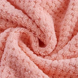 Women's Coral Fleece Pineapple Grid Two-Piece Set | Cloud-Like Touch Adjustable Bath Robe + Hair Towel, Adjustable Tie Belt, Suitable for Daily Home Use(Qingxin powder)