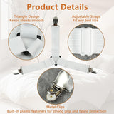 4PCS Bed Sheet Straps with l Clips, Adjustable Elastic Fitted Sheet Holders for Corners, Keep Bedding Wrinkle-Free, Easy to Install Durable Fasteners, Mattresses (White)