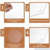 6Pcs Hexagon Quilting Templates Acrylic, 1" 1.5" 2" 3" 4" 5" Multiple Sizes Quilting Template for DIY Patchwork Sewing Crafts Quilt Shapes Cutting Dressmaking Design Work