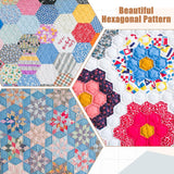 6Pcs Hexagon Quilting Templates Acrylic, 1" 1.5" 2" 3" 4" 5" Multiple Sizes Quilting Template for DIY Patchwork Sewing Crafts Quilt Shapes Cutting Dressmaking Design Work