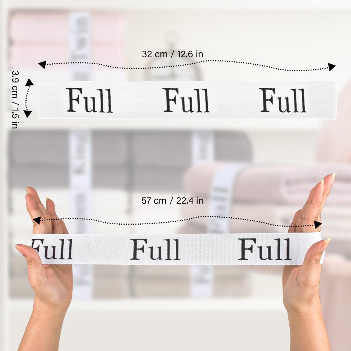 CONLI 8 Pack Bed Sheet Organizer Straps Sheet Organizer Bands for Closet,Storage Label Bands,Flexible Elastic Band for Sheet Maximize Your Storage Space (Full)