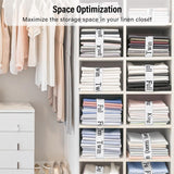 CONLI 8 Pack Bed Sheet Organizer Straps Sheet Organizer Bands for Closet,Storage Label Bands,Flexible Elastic Band for Sheet Maximize Your Storage Space (Full)