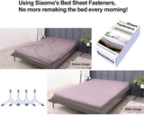 Bed Sheet Holders Straps Fasteners - 4 Pcs Triangle Sheet Fasteners Fitted Flat Sheet Corner Holder Elastic Adjustable Bed Band Sheet Holders Clip Suspenders Grippers White
