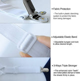 Bed Sheet Holders Straps Fasteners - 4 Pcs Triangle Sheet Fasteners Fitted Flat Sheet Corner Holder Elastic Adjustable Bed Band Sheet Holders Clip Suspenders Grippers White